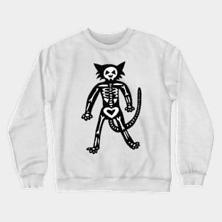 Halloween Skeleton Cat Crewneck Sweatshirt